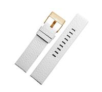 CIEMJSYNF Compatible With DIESEL Leather Strap Bracelet DZ7311 DZ7332 DZ7314 DZ1405 DZ4323 Watch Band Black Brown 22 24 26 27 28 30mm(White g,30mm)