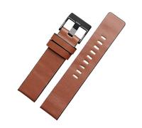 CIEMJSYNF Compatible With DIESEL Leather Strap Bracelet DZ7311 DZ7332 DZ7314 DZ1405 DZ4323 Watch Band Black Brown 22 24 26 27 28 30mm(A Brown bk,27mm)