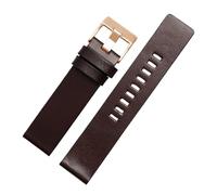 CIEMJSYNF Compatible With DIESEL Leather Strap Bracelet DZ7311 DZ7332 DZ7314 DZ1405 DZ4323 Watch Band Black Brown 22 24 26 27 28 30mm(A Dark Brown rg,27mm)