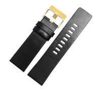 CIEMJSYNF Compatible With Diesel Leather Watch Strap DZ7332 DZ7314 DZ7311 Men Wrist Band Watchband Accessories 26MM 28MM 30MM 32M(Black gold buckle,30mm)