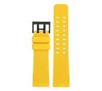 CIEMJSYNF Compatible With Hamilton H78505330 Khaki Navy Deep Dive Creed Series H78535380 Silicone Watch Strap(Yellow - Black)