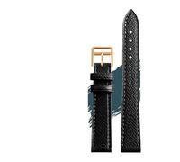 CIEMJSYNF Compatible With Hermes H Leather Watchband HOUR Series Square Dial Thin Orange Comfortable Soft Cowhide Watch Strap 14 16 18mm(Black rose gold,16mm)