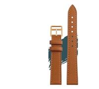 CIEMJSYNF Compatible With Hermes H Leather Watchband HOUR Series Square Dial Thin Orange Comfortable Soft Cowhide Watch Strap 14 16 18mm(Brown rose gold,16mm)