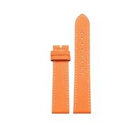 CIEMJSYNF Compatible With Hermès Hhour, The Hhour Watch Strap Leather Hermès Orange, Gold Brown And Elephant Gray Watchband(Orange White,18mm)