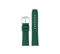 CIEMJSYNF Compatible With Longines Spirit L3.812/L3.820/L3.810/L3.811/L3.821 Fluororubber Straps Curved End Men's Waterproof FKM Watch Band(Black Green,22mm)