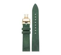 CIEMJSYNF Compatible With Rolex Daytona, Submariner Green/Black, Cellini Men's Vintage Cowhide Leather Watch Strap(Green Gold,21mm)