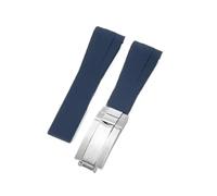 CIEMJSYNF Compatible With Rolex Silicone Watch Accessories GMT Black Submariner Green Submariner Curved Interface Watch Strap 20 21mm(Dark Blue-Steel-Z9,21mm)