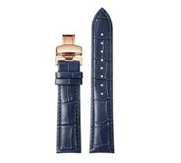 CIEMJSYNF Compatible With Tissot 1853 Durol T099 Cowhide Leather Watch Strap T099407 T099207A Men's Women's Bracelet Black Brown Watchband(Dark blue-rose gold,16mm)