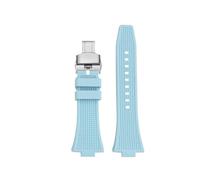 CIEMJSYNF Compatible With Tissot PRX rubber strap T137 band Super Player 40mm men's bracelet watch T137407 T137410A replace wrist 27x12mm(A-Light Blue Steel)