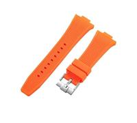 CIEMJSYNF Compatible With Tissot PRX Watch Band Super Player T137.407-410 Rubber Non Ash Silicone Watch Band 26-12mm(Orange Silver)