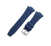 CIEMJSYNF Compatible With Tissot PRX Watch Band Super Player T137.407-410 Rubber Non Ash Silicone Watch Band 26-12mm(Blue Silver)
