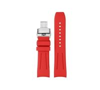 CIEMJSYNF Compatible With Tissot Rubber Strap 1853 Starfish Diving T120 Speed Dare T125 T120417A Fluorine Soft Chain Men's 22mm(B-Red Silver,22mm-width)