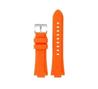 CIEMJSYNF Convex Silicone Bracelet Compatible With CASIO GST-B400 GST-B200 Series Rubber Watchband Accessories Watch Strap 24 * 14mm 24 * 16mm(Orange silver pin,For GST-B200)