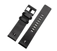 CIEMJSYNF Cow Leather Watchband Compatible With Diesel Bracelet For DZ7312 DZ4323 DZ7257 Strap 22mm 24 26mm 28mm 30mm Leather Wristband Brown(B-black-black,28mm)