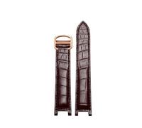 CIEMJSYNF Crocodile Alligator Watchband Compatible With PASHA DE CARTIER W3109151 W3018651 Watch Strap Mens Watches Top Luxury(Brown rose gold,18.10mm)