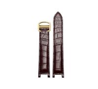 CIEMJSYNF Crocodile Alligator Watchband Compatible With PASHA DE CARTIER W3109151 W3018651 Watch Strap Mens Watches Top Luxury(Brown gold,20.12mm)