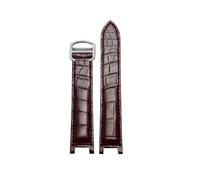 CIEMJSYNF Crocodile Alligator Watchband Compatible With PASHA DE CARTIER W3109151 W3018651 Watch Strap Mens Watches Top Luxury(Brown silver,20.12mm)