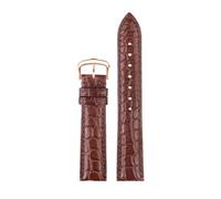 CIEMJSYNF Crocodile Bracelet Leather Watch Band Compatible With CARTIER E RONDE Key Must Strap 16mm 17mm 18mm 19mm 20mm 21mm 22mm(Brown-rose,22mm)