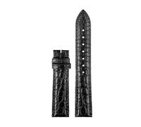 CIEMJSYNF Crocodile Bracelet Leather Watch Band Compatible With CARTIER E RONDE Key Must Strap 16mm 17mm 18mm 19mm 20mm 21mm 22mm(Black-no,19mm)