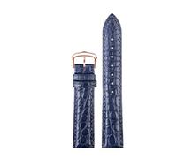 CIEMJSYNF Crocodile Bracelet Leather Watch Band Compatible With CARTIER E RONDE Key Must Strap 16mm 17mm 18mm 19mm 20mm 21mm 22mm(Blue-rose,19mm)