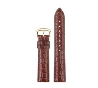 CIEMJSYNF Crocodile Bracelet Leather Watch Band Compatible With CARTIER E RONDE Key Must Strap 16mm 17mm 18mm 19mm 20mm 21mm 22mm(Brown-gold,19mm)