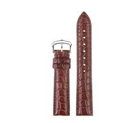 CIEMJSYNF Crocodile Bracelet Leather Watch Band Compatible With CARTIER E RONDE Key Must Strap 16mm 17mm 18mm 19mm 20mm 21mm 22mm(Brown-silver,16mm)