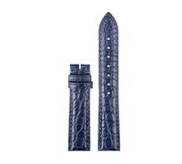 CIEMJSYNF Crocodile Bracelet Leather Watch Band Compatible With CARTIER E RONDE Key Must Strap 16mm 17mm 18mm 19mm 20mm 21mm 22mm(Blue-no,16mm)