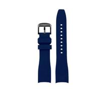 CIEMJSYNF Curved End Rubber Watchband Compatible With Casio Swordfish Duro MDV106-1A MDV-106/107-1A Bracele Waterproof Silicone Sport Strap(Blue-black,20mm)