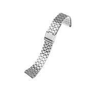 CIEMJSYNF Fine Steel Watchband Compatible With CASIO A158/A159/A168/A169/B650 AQ230/700 A158W A168 Classic AE-1200 Silver Black Metal Strap(Silver B)