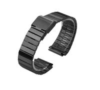 CIEMJSYNF Fine Steel Watchband Compatible With CASIO A158/A159/A168/A169/B650 AQ230/700 A158W A168 Classic AE-1200 Silver Black Metal Strap(Black C)