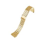 CIEMJSYNF Fine Steel Watchband Compatible With CASIO A158/A159/A168/A169/B650 AQ230/700 A158W A168 Classic AE-1200 Silver Black Metal Strap(Rose gold B)
