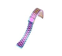 CIEMJSYNF Fine Steel Watchband Compatible With CASIO A158/A159/A168/A169/B650 AQ230/700 A158W A168 Classic AE-1200 Silver Black Metal Strap(Dazzle Color A)
