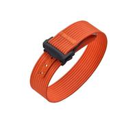 CIEMJSYNF Folding Buckle Ribbed Nylon Watch Strap 18/20/22mm Sport Watchband Fabric FKM Rubber Universal Bracelet(Orange-Black,18mm)