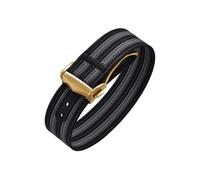 CIEMJSYNF Folding Buckle Ribbed Nylon Watch Strap 18/20/22mm Sport Watchband Fabric FKM Rubber Universal Bracelet(Bond-Gold,20mm)