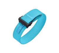 CIEMJSYNF Folding Buckle Ribbed Nylon Watch Strap 18/20/22mm Sport Watchband Fabric FKM Rubber Universal Bracelet(Light Blue-Black,18mm)