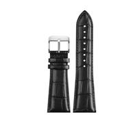 CIEMJSYNF Large Leather Watch Strap Compatible With Diesel Panerai Compatible With Armani P2/PS1 Men‘s Band Butterfly Buckle Wrist(Black silver,26mm)