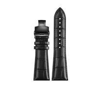 CIEMJSYNF Large Leather Watch Strap Compatible With Diesel Panerai Compatible With Armani P2/PS1 Men‘s Band Butterfly Buckle Wrist(Black BK,24mm)