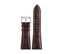 CIEMJSYNF Large Leather Watch Strap Compatible With Diesel Panerai Compatible With Armani P2/PS1 Men‘s Band Butterfly Buckle Wrist(Brown silver,28mm)