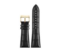 CIEMJSYNF Large Leather Watch Strap Compatible With Diesel Panerai Compatible With Armani P2/PS1 Men‘s Band Butterfly Buckle Wrist(Black gold,28mm)