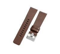CIEMJSYNF Leather Plain Weave Watch Band Compatible With Diesel Dz4323 1657 4343 Waterproof Sweet-Proof Watch Band Accessories 26 28mm Wristband(Brown-Steel-K3,24mm)