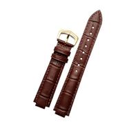 CIEMJSYNF Leather Watch Strap Compatible With Cartier Blue Balloon Men Women CONVEX Watchband Pin Or Butterfly Buckle Black Red 16 18 20 22mm(Brown-gold A,16mm-8mm)