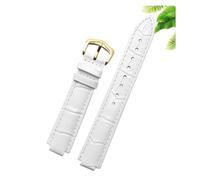 CIEMJSYNF Leather Watch Strap Compatible With Cartier Blue Balloon Men Women CONVEX Watchband Pin Or Butterfly Buckle Black Red 16 18 20 22mm(White-gold A,22mm-14mm)