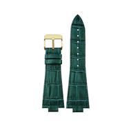 CIEMJSYNF Leather Watch Strap Compatible With Tissot 1853 Prx Series Super Player T137.410 T137407 Band Belt Convex Interface 12mm Men(Green-gold pin)