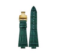 CIEMJSYNF Leather Watch Strap Compatible With Tissot 1853 Prx Series Super Player T137.410 T137407 Band Belt Convex Interface 12mm Men(Green-gold)