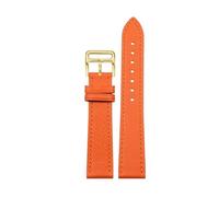 CIEMJSYNF Leather Watch Strap Of The Watch Is Compatible With Hermes 14/16/18/20mm Fashionable Comfortable Soft Cowhide Bracelet(Orange-gold,14mm)
