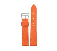 CIEMJSYNF Leather Watch Strap Of The Watch Is Compatible With Hermes 14/16/18/20mm Fashionable Comfortable Soft Cowhide Bracelet(Orange-Silver,20mm)