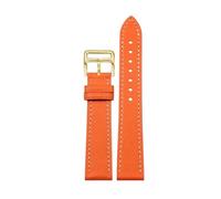 CIEMJSYNF Leather Watch Strap Of The Watch Is Compatible With Hermes 14/16/18/20mm Fashionable Comfortable Soft Cowhide Bracelet(Orange white-gold,16mm)