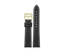CIEMJSYNF Leather Watch Strap Of The Watch Is Compatible With Hermes 14/16/18/20mm Fashionable Comfortable Soft Cowhide Bracelet(Black white-gold,18mm)