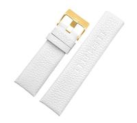 CIEMJSYNF Leather Watchband Compatible With Diesel DZ1405 4323 4344 4427 7257 4283 Watches Pin Buckle Embossed Bracelet 24 26 28mm Watch Strap(Platinum buckle,26mm)