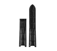 CIEMJSYNF Men's Cowhide Watch Bands & Women's Chains - Compatible With Cartier PASHA Series Special 21x15 20x12 18x10mm Notched Straps(Black-no clasp,Width 18-10mm)
